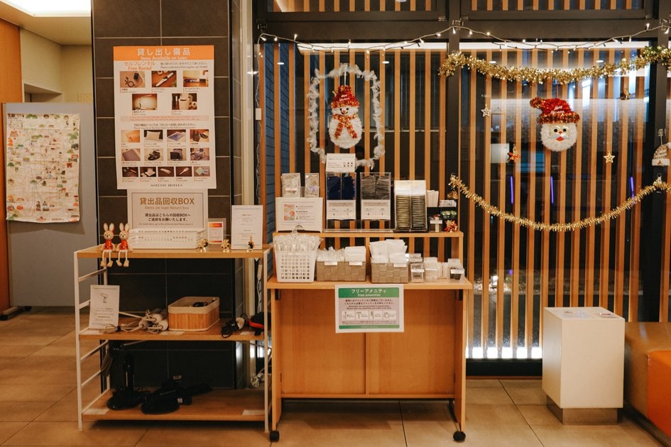 相鐵FRESA INN 京都站八條口大廳櫃台備品自由拿取｜京都車站步行 3 分鐘
