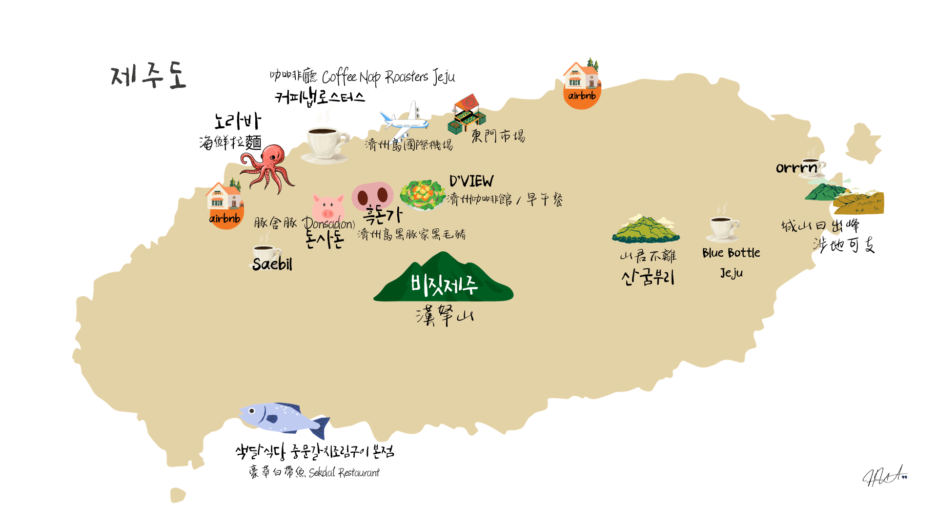 濟州島自由行美食景點行程地圖