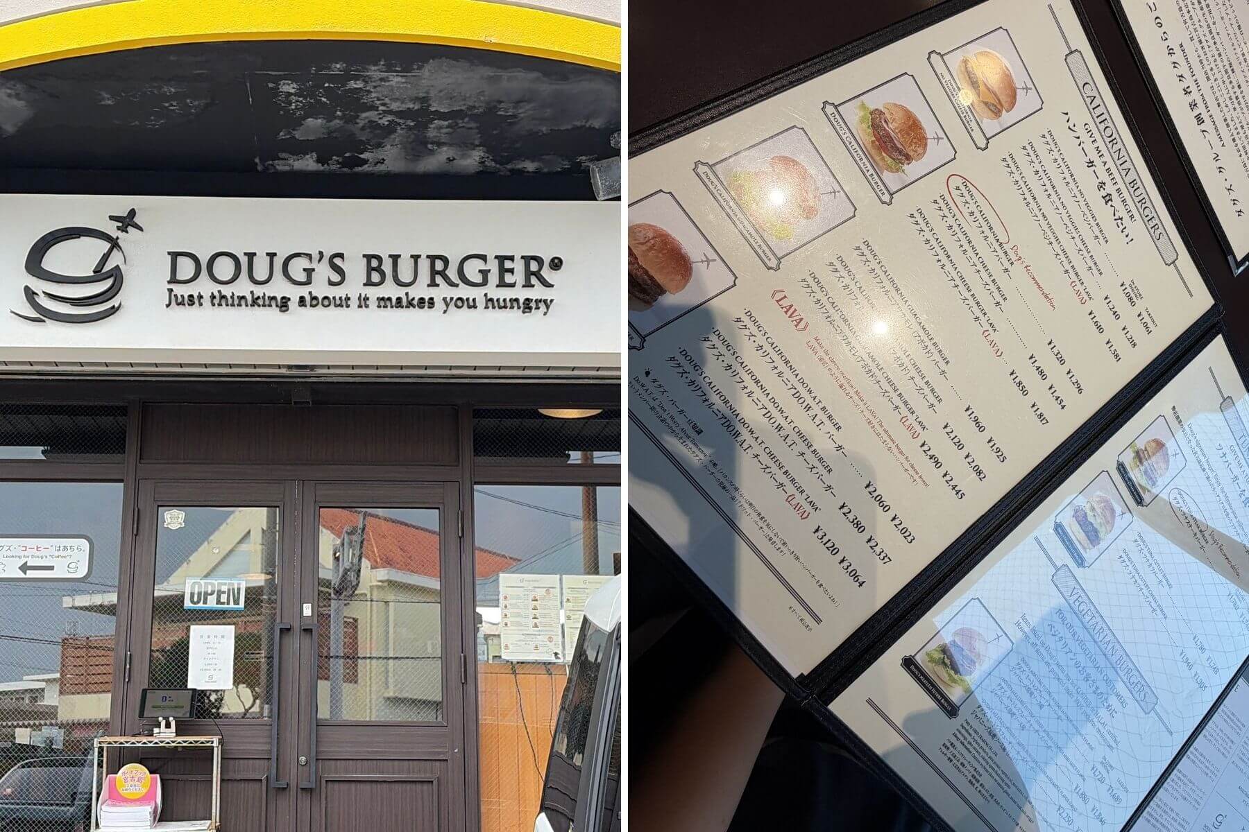 宮古島美食地圖#04：Doug's Burger店門口停車與菜單圖片