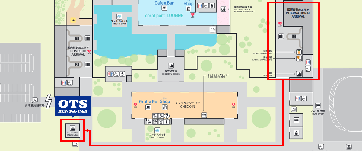宮古島景點地圖#02：OTS租車公司詳細指引路線圖